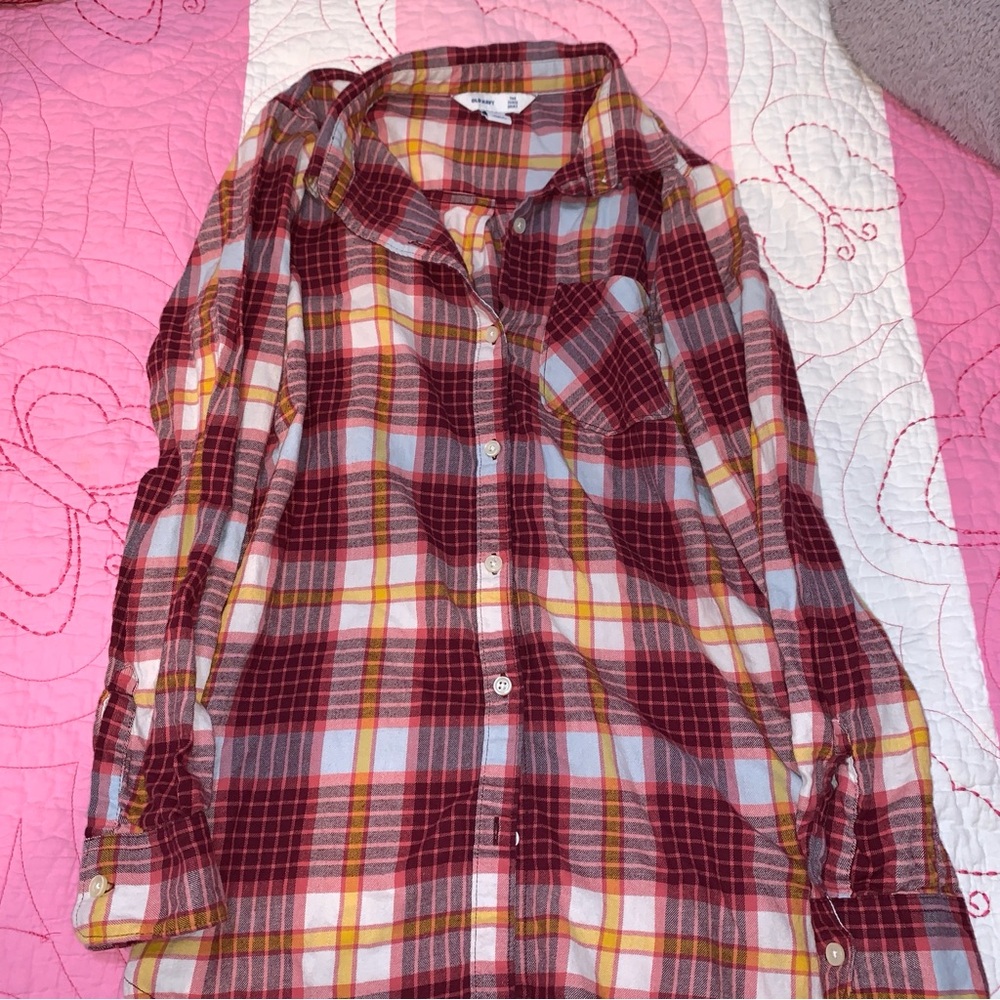 Plaid Button Down Shirts - Brown, Maroon, Yellow - Picture 5 of 9